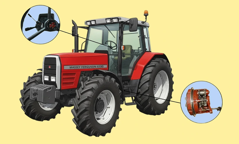 Massey-Ferguson 6110-6190 Calibración de marcha atrás